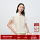 EP雅瑩女裝 牡丹立體刺繡桑蠶絲棉國風(fēng)挺廓短袖襯衫 2025新款2133A 米色 L