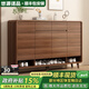 悠源諾品實(shí)木鞋柜家用門(mén)口入戶(hù)柜換鞋凳一體靠墻可定制入戶(hù)鞋柜大容量鞋架 【深胡桃】140*35*101