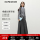 紅袖肌理感半身裙春季2025新款女裝壓褶垂感顯瘦百搭A(yù)字顯瘦休閑長裙 深灰080 S