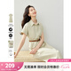 梵希蔓休閑通勤連衣裙女2025年夏新款Polo領(lǐng)收腰顯瘦襯衫純棉裙子 M7075 豆綠色 M