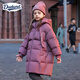 Dudant國際品牌2025新款兒童服女童中長(cháng)款中大童洋氣加厚童裝外套羽絨服 玫紫色 160 cm
