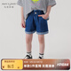 MARC&JANIE馬克珍妮童裝兒童夏裝女童棉質(zhì)木耳邊腰頭牛仔短褲220782
