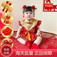 WVD美國品牌男寶夏季中國風(fēng)周歲宴抓周服中式分體唐裝百日宴嬰兒衣服女寶夏款繁花似錦云肩無(wú)袖包屁+ e66 60-CM.11-14斤