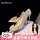 達芙妮（DAPHNE）水晶高跟鞋女2025新款婚鞋女金色蝴蝶結新娘鞋子女敬酒服伴娘鞋 香檳金 37