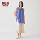 無(wú)印良品（MUJI）IDEE 女式 平紋 無(wú)袖罩衫 上衣女款夏季 棉麻 背心GAD11C4S 藍紫色 L (165/88A)