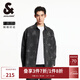 杰克·瓊斯（JACK&JONES）25年男裝牛仔襯衫春季潮流寬松男士襯衫式薄外套微彈滿(mǎn)印高端襯衣 A17中灰牛仔 常規 M