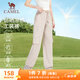 駱駝（CAMEL）冰感防曬工裝女款休閑戶外運(yùn)動(dòng)長(zhǎng)褲子 Y25BAVLZ006 米白色 L