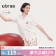 ubras迪士尼聯(lián)名流光翻領(lǐng)短袖短褲睡衣女家居服速干 櫻桃米白色 M