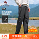 駱駝（CAMEL）加絨工裝男褲防風(fēng)防水傘兵軟殼休閑褲 C15CAYL6014 幻影黑 XL