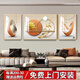 長(cháng)淵居客廳裝飾畫(huà)現代簡(jiǎn)約沙發(fā)背景墻掛畫(huà)高檔輕奢三聯(lián)畫(huà)大氣壁畫(huà)晶瓷畫(huà) 福鹿生輝（鋁合金邊框） 晶瓷畫(huà)左右35*50+中間70*50亮面 默認按圖片顏色框發(fā)，換邊框顏色請下單備注