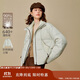 茵曼泡芙針織拼接立領(lǐng)羽絨服2025冬女裝新款短保暖外套 淺藍色 S