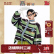 BJHG不計(jì)后果貓和老鼠聯(lián)名復(fù)古毛衣男款2025新款潮牌秋休閑條紋上衣女 草綠色 XL