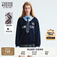 Teenie Weenie小熊女裝衛衣2025秋季新款學(xué)院風(fēng)可拆卸領(lǐng)帶拼接襯衫 藏青色 S