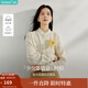 茵曼（INMAN）純棉提花立領(lǐng)襯衫2025春秋女裝新款通勤寬松長(cháng)袖氣質(zhì)襯衣上衣 杏色-18518091C M