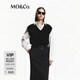 MO&Co.針織衫馬甲×白襯衫兩件套秋黑色含MBD3SWT013 黑色 M 165