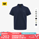 CAT卡特POLO衫男士經(jīng)典華夫格美式短袖翻領(lǐng)T恤25春夏新品通勤上裝 藏青色 L