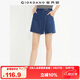 佐丹奴牛仔裙褲女夏季時髦洗水斜搭片中腰牛仔短褲女13405303