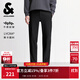 杰克·瓊斯（JACK&JONES）25年男裝秋冬褲子男直筒零壓褲加絨長(zhǎng)褲商務(wù)休閑褲免燙易打理男褲 黑色037 四季款 38 190