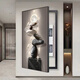 耀世佳畫(huà)石來(lái)運轉電表箱裝飾畫(huà)2025新款豎款高級感電箱蓋面板弱電箱蓋板畫(huà) T133320 50*100【容納43*93*3.5cm厚】 質(zhì)感油畫(huà)布鋁合金黑框【朝左打開(kāi)】