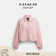 蔻馳（COACH）奧萊女士經(jīng)典標(biāo)志束腰戶外夾克 粉色 混合色 M