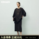 KEIGAN/開(kāi)間澳洲Super120s可水洗精紡羊毛簡(jiǎn)約輕透上衣開(kāi)衩半裙 老錢(qián)花灰(上衣) M 36