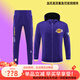 梧瓏nba75周年出場(chǎng)服套裝湖人籃網(wǎng)黃蜂隊熱身訓練連帽衫男運動(dòng)外套 75周年湖人紫色套裝 2XL