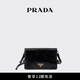 PRADA/普拉達【禮物】女士徽標飾牛皮革單肩包 黑色