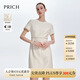 PRICH圓領(lǐng)收腰復古小香風(fēng)連衣裙2024夏季新款極簡(jiǎn)短袖短裙秋季穿搭女套 象牙白色 M 165