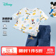 迪士尼寶寶（Disney Baby）童裝男童套裝潮酷米奇短袖套裝舒適柔軟24年夏新品 白色+牛仔藍 90