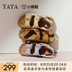 他她（TATA）勃肯鞋女棕色2025夏季新款厚底沙灘涼鞋女運(yùn)動涼鞋 黃棕（涼鞋款） 37