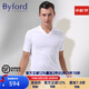 百富（BYFORD）男士v領(lǐng)短袖T恤打底衫男埃及棉運動(dòng)內衣男商務(wù)通勤休閑SMW2227 白色 S