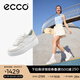 愛(ài)步（ECCO）休閑鞋女 厚底增高百搭平底鞋板鞋休閑運動(dòng)鞋 街頭219613 石灰色/白色/稻黃色21961361220 36