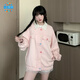 慕瑤雨小碎花外套女初秋季2025年新款韓系寬松學(xué)生甜妹彩色牛仔上衣夾克 粉紅色款 M 95-105斤
