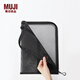 無(wú)印良品（MUJI）錦綸網(wǎng)眼布 豎型文件包 附隔層 文件資料收納袋a4文件袋檔案袋 黑色 A4尺寸用
