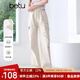 百圖betu女裝2025夏季新款休閑褲假日工裝褲可調節褲腳褲子女2505X02 杏色 S