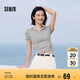 森馬（Semir）polo衫女短款收腰翻領(lǐng)襯衫25夏刺繡涼感緊身T恤辣妹109325115005