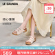 萊爾斯丹厚乳麻薯2025春夏新款時尚休閑外穿三帶勃肯拖鞋女23202 燕麥色 TPS 37 （235mm）