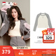FILA 【楊冪同款】斐樂(lè )女子針織長(cháng)袖衫2025秋季新款修身拼色插肩袖長(cháng)T 布丁奶白-IV L 170/88A/L