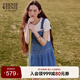 Teenie Weenie小熊連衣裙女2025年夏季新款學(xué)院風(fēng)活力牛仔背帶裙短裙女