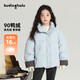 布丁哈魯女童格紋袖口簡(jiǎn)約加厚羽絨服秋冬新品中大童寬松柔軟百搭外套上衣