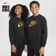 耐克（NIKE）大童加絨運動(dòng)衫冬季新款男女童針織NIKE CLUB FLEECE HQ0975
