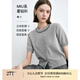 迪賽尼斯（DESIGNICE）2024夏季新款法式小香風(fēng)開衫圓領(lǐng)短袖灰色薄款毛針織衫女 灰色 XL