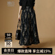 晚白【新品】印花a字半身裙2025洋氣長裙氣質(zhì)百搭半裙 花色 M