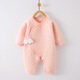 婧麒（JOYNCLEON）新生兒衣服秋冬款保暖夾棉連體衣小月齡寶寶偏開(kāi)52碼蝴蝶衣服 粉色天使翅膀 66cm