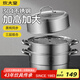 炊大皇304不銹鋼三層蒸鍋家用復(fù)合底湯鍋蒸饅頭包子可視高拱蓋32cm
