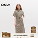 ONLY夏季時尚氣質(zhì)短袖顯瘦中長款連衣裙女|124207089 E11 腰果沙色 S 160/80A