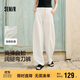 森馬（Semir）休閑褲女時(shí)尚打褶闊腿褲2025夏季氣質(zhì)格子肌理彎刀褲107425127002