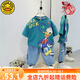 G.DUCKKIDS小黃鴨男童夏裝純棉套裝2025新款兒童夏季兩件套寶寶衣服短袖夏天 綠色 120 cm