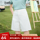 百圖betu女裝夏季新款牛仔褲時(shí)髦直筒百搭短褲牛仔褲女2306T44 白色 S