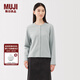 無印良品（MUJI）女式 毛圈 開衫 女外套長袖25年秋季上衣 女裝圓領(lǐng)BB2SRA5A 淺藍(lán)色 L （165/88A）